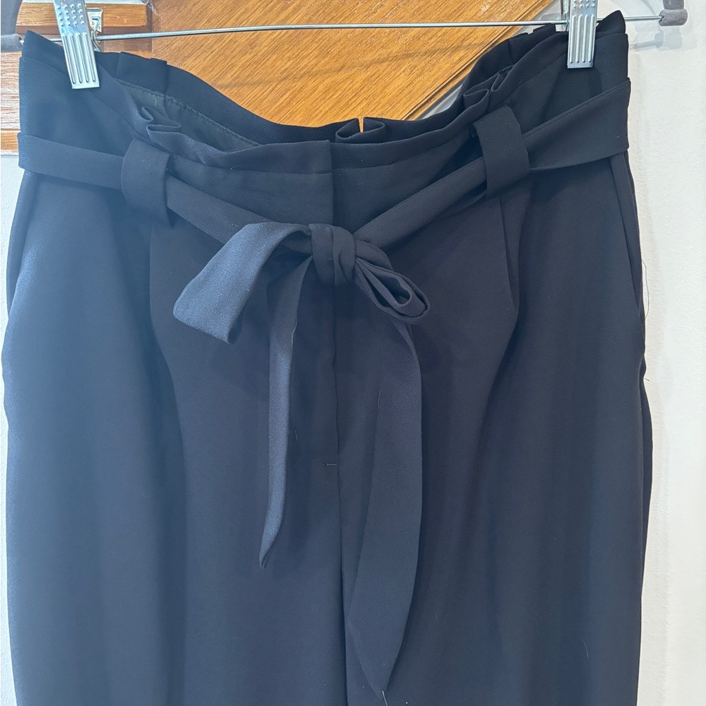 Express Women’s Black High Rise Ankle Pants with Paperbag Waist - 12 - Picture 2 of 8